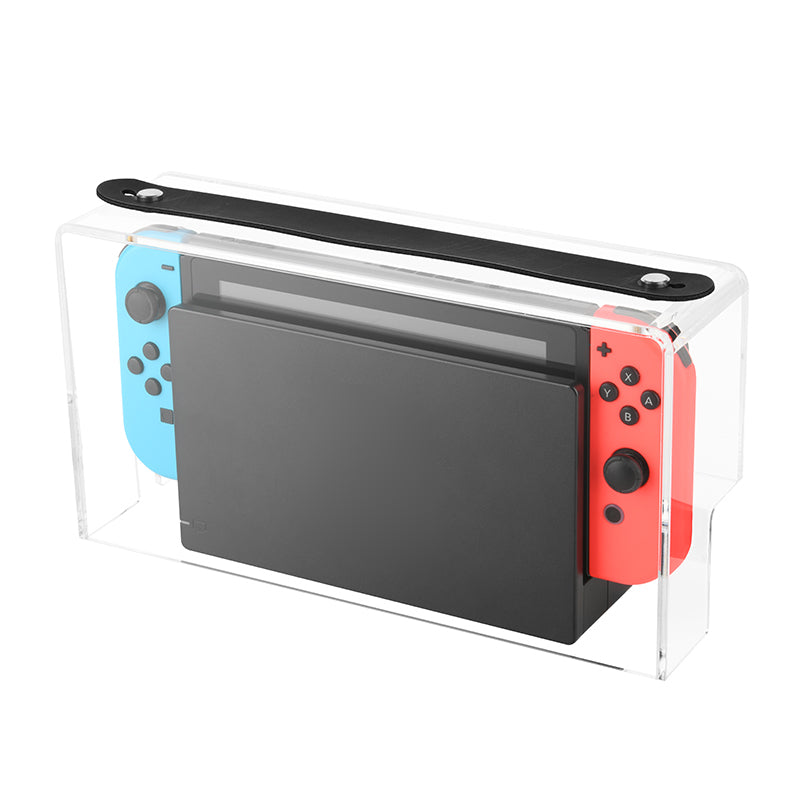 LIGHTNING POWER For Nintendo Switch Console Portable Transparent Protective Case Dust-proof Cover with Carrying Strap LIGHTNING POWER For Nintendo Switch Console Portable Transparent Protective Case Dust-proof Cover with Carrying Strap
